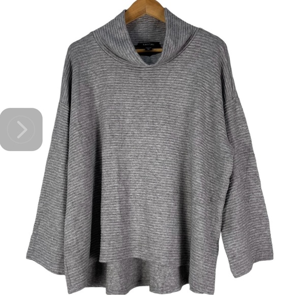 Karen Kane Grey High-Neck Boxy Fit Pullover Sweater Size 2X - Picture 3 of 3